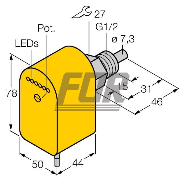 VRX/24VDC Flow monitoring Immersion sensor with integrated processor