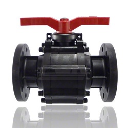 SAFI 2-ways flanged ball valve PPGF, EPDM